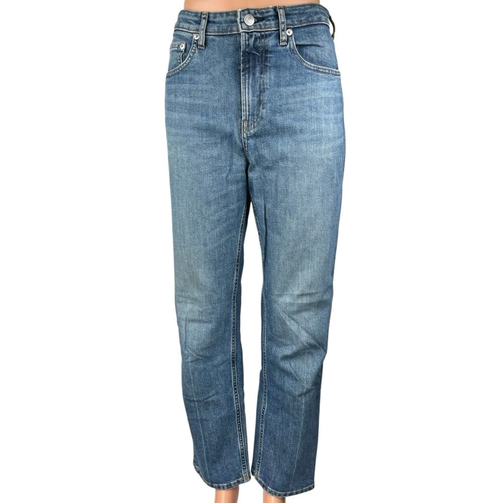 Everlane Women's Blue High Rise Medium Wash Straight Denim Jeans Size 28